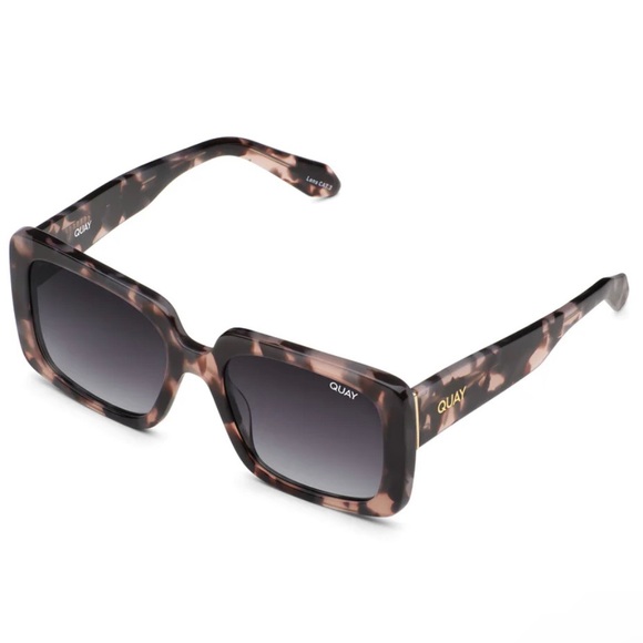 QUAY Total Vibe Sunglasses Milky Tortoise Frame Smoke Gradient Lens Square NWT main image 6
